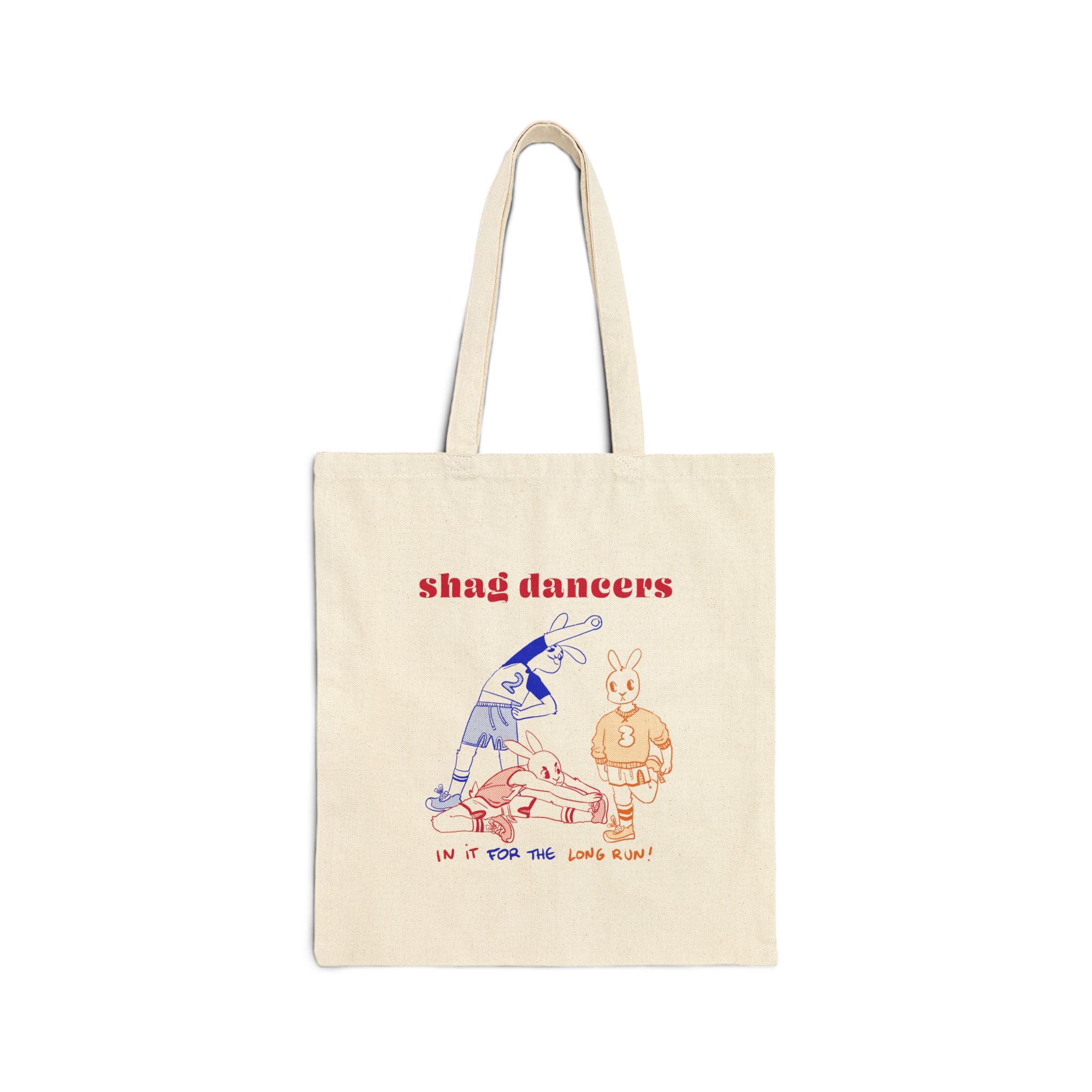 Shag Rabbits Cotton Canvas Tote Bag - Natural