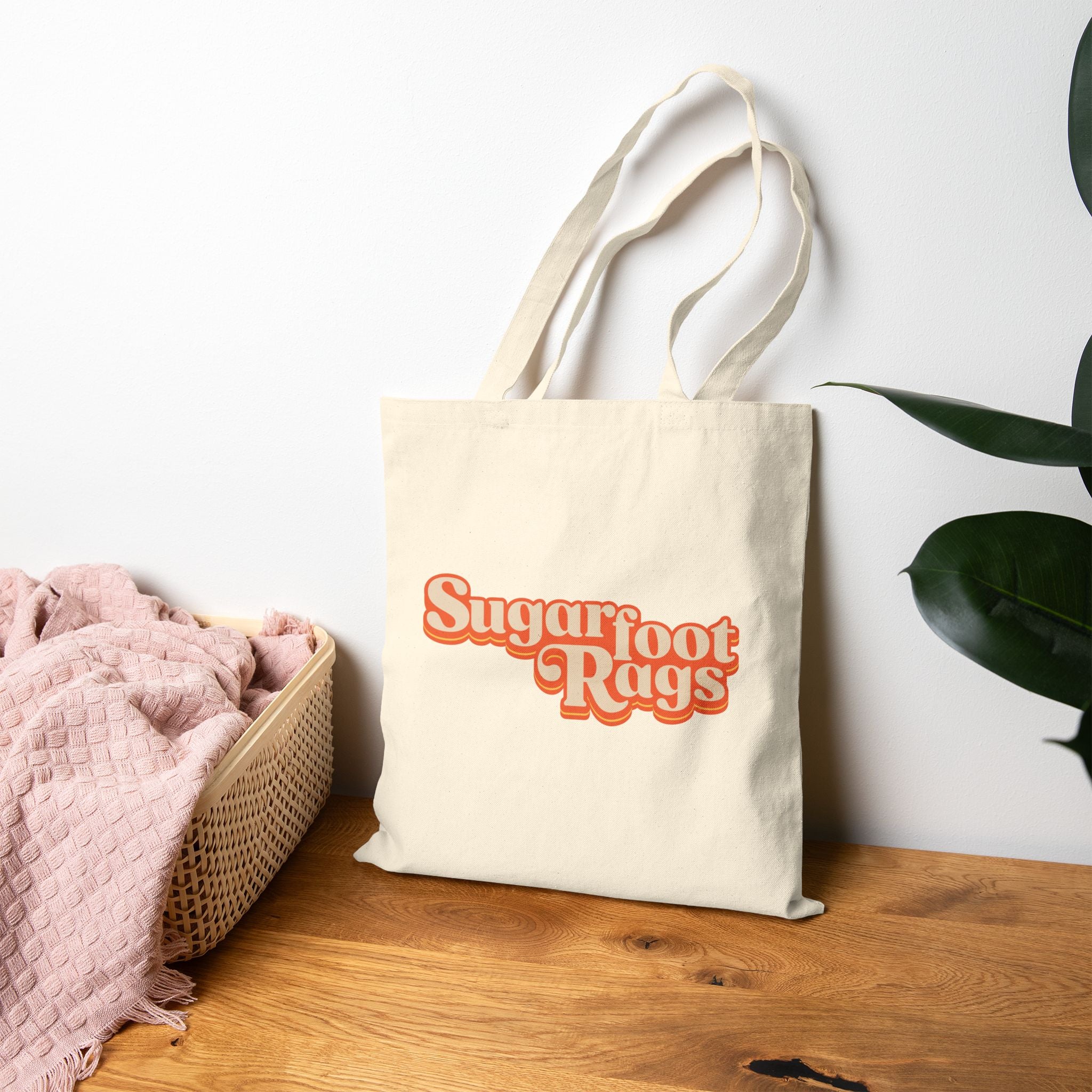Sugarfoot Rags Cotton Canvas Tote Bag - Natural