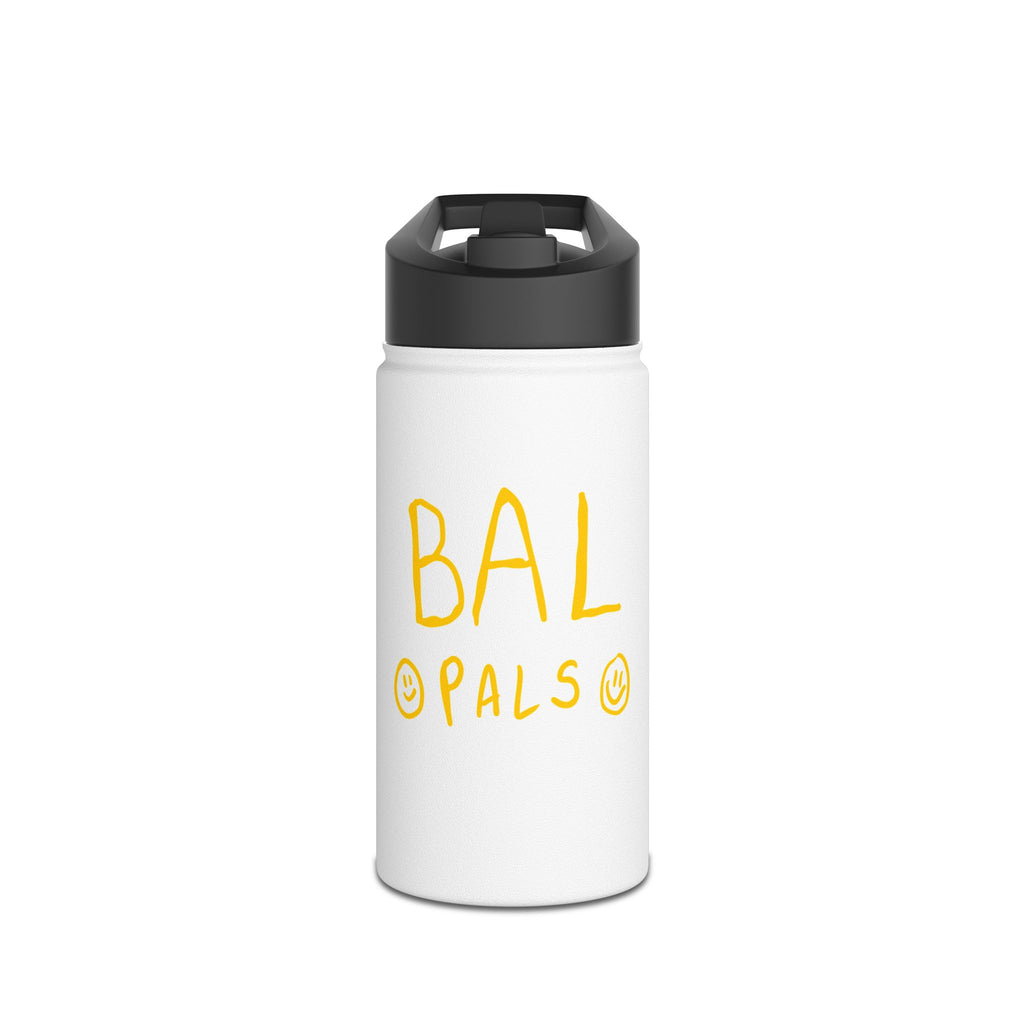Bal Pals Stainless Steel Water Bottle, Multiple Sizes – White