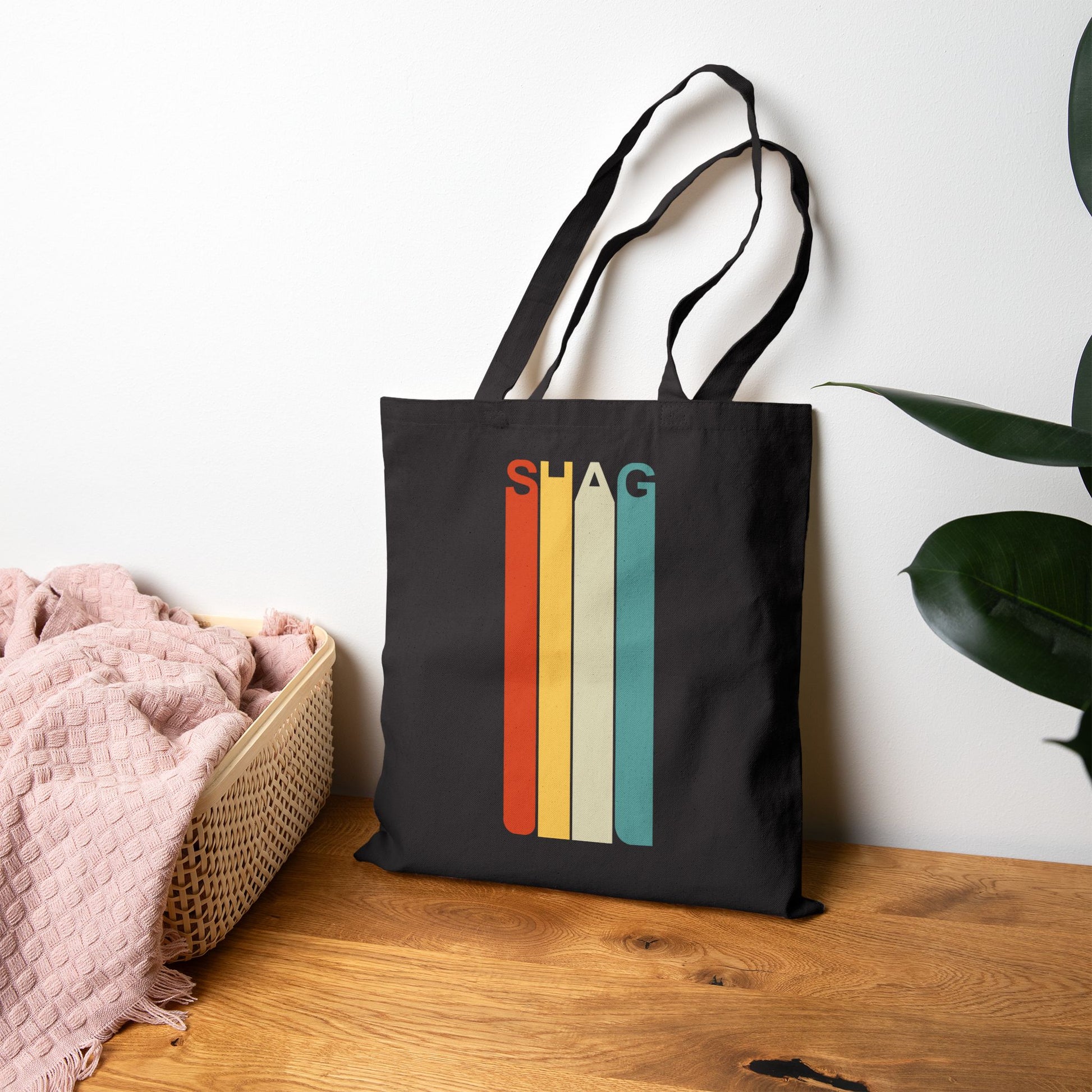 Shag Drag Cotton Canvas Tote Bag - Black