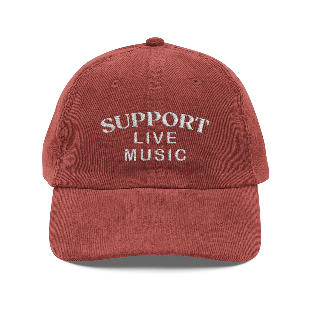 Support Live Music Embroidered Vintage Corduroy Cap - Multiple Colors