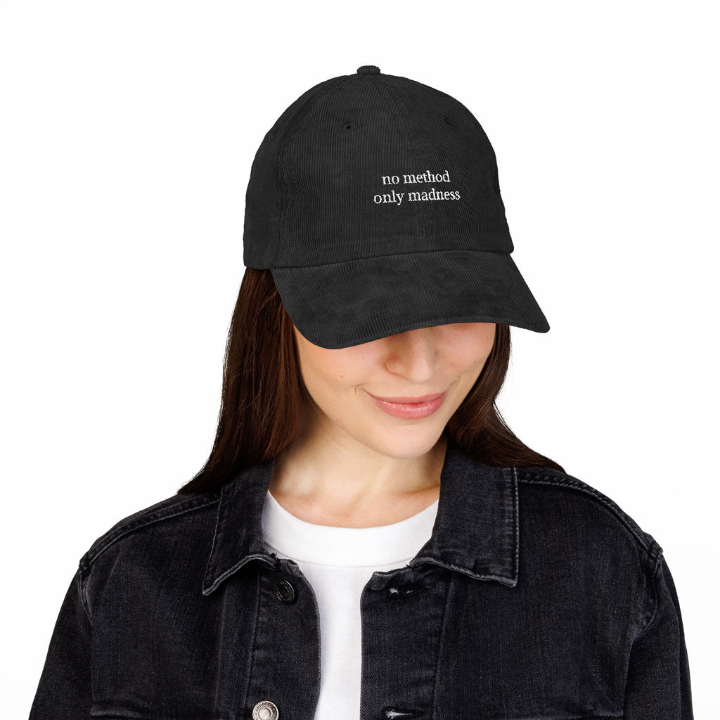 No Method Only Madness Embroidered Vintage Corduroy Cap - Multiple Colors
