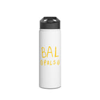 Bal Pals Stainless Steel Water Bottle, Multiple Sizes – White