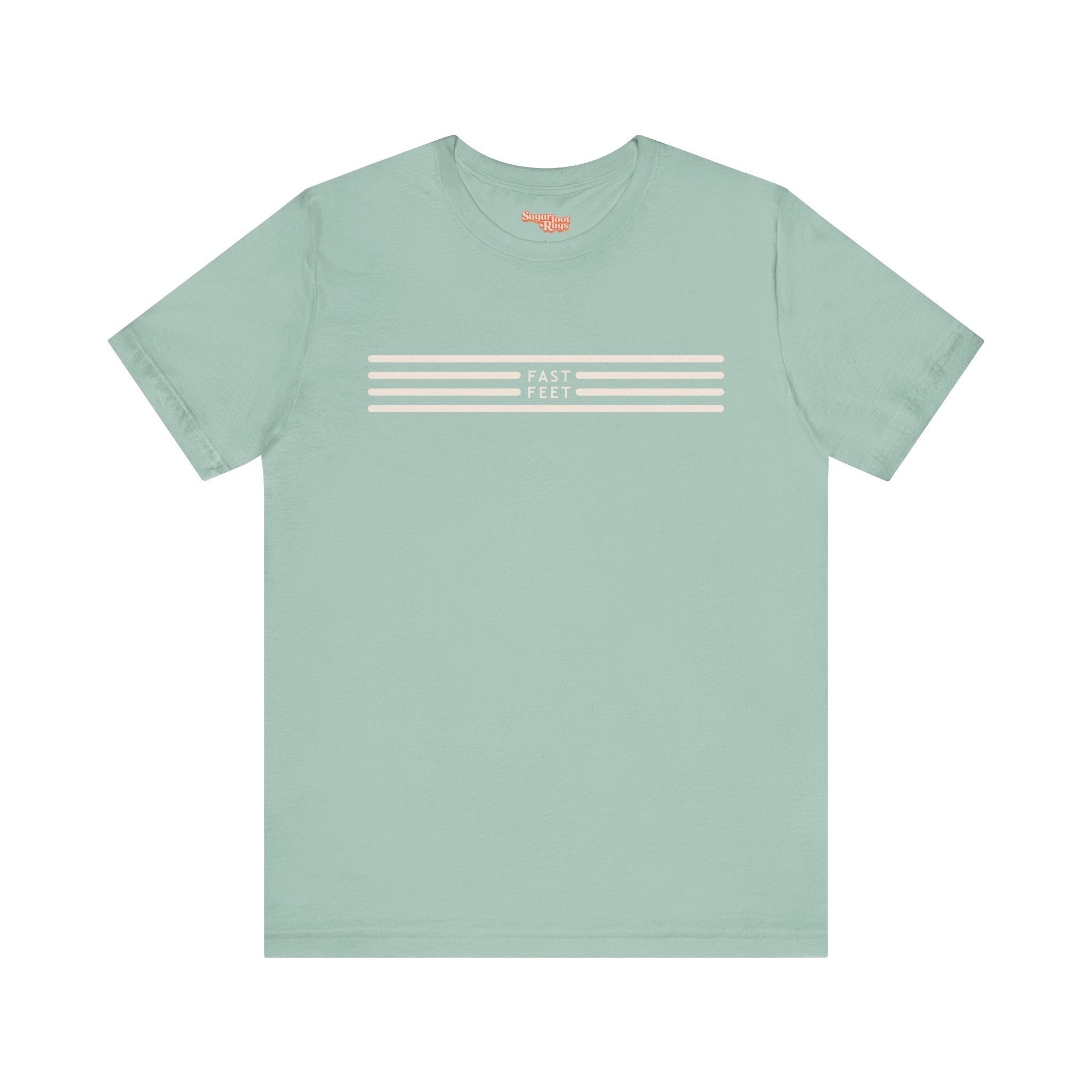 Fast Feet Stripes T-Shirt - Dusty Blue