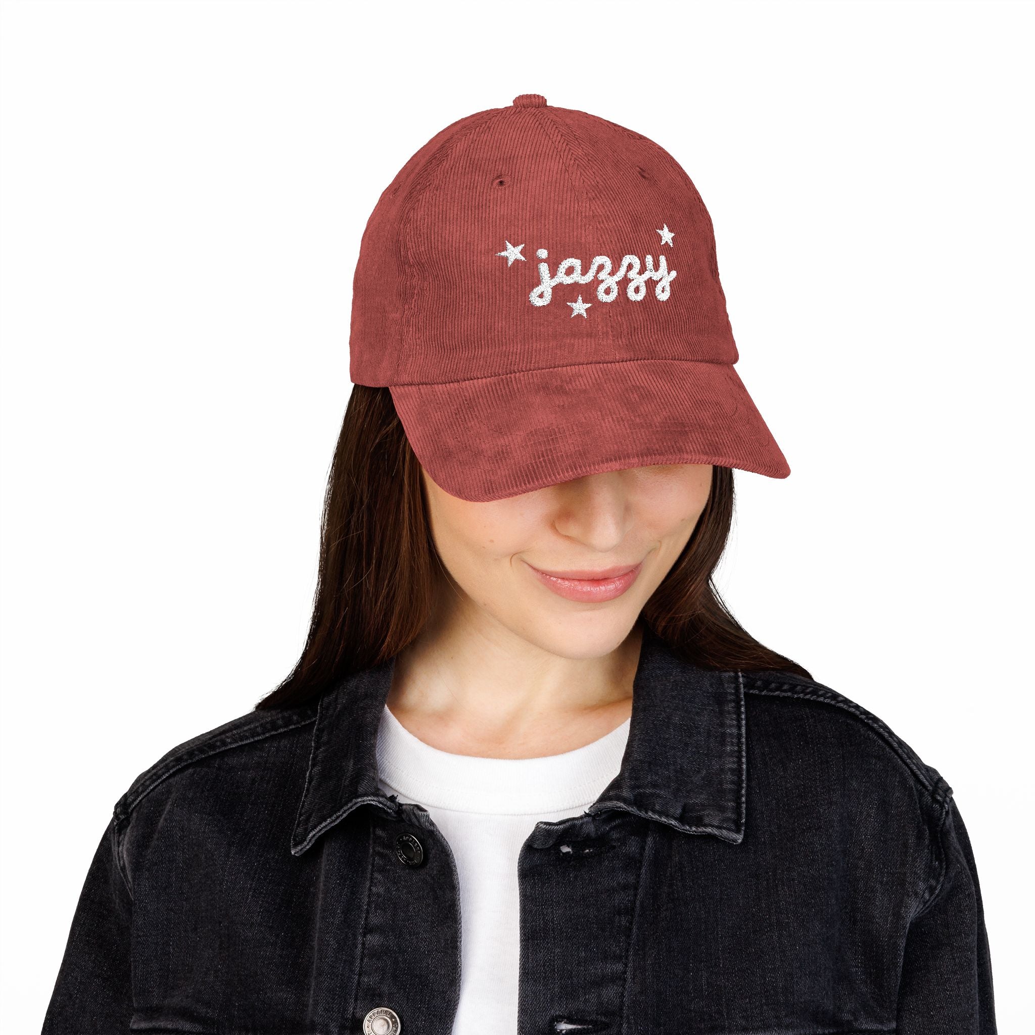 Jazzy Stars Embroidered Vintage Corduroy Cap - Multiple Colors