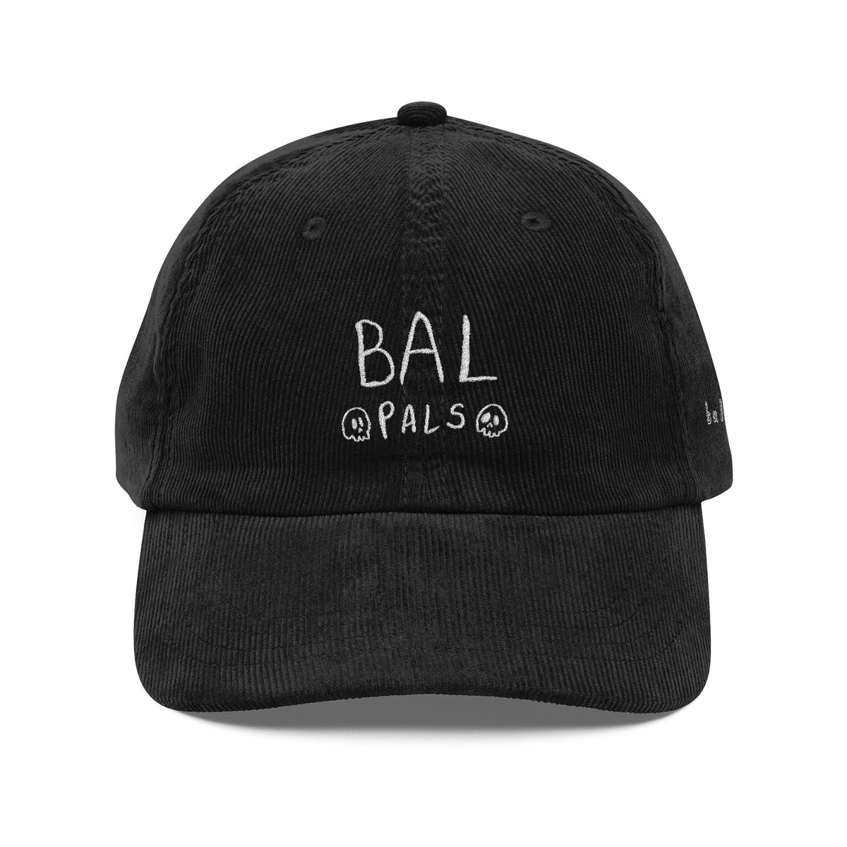 Baloween Bal Pals Embroidered Vintage Corduroy Cap - Black