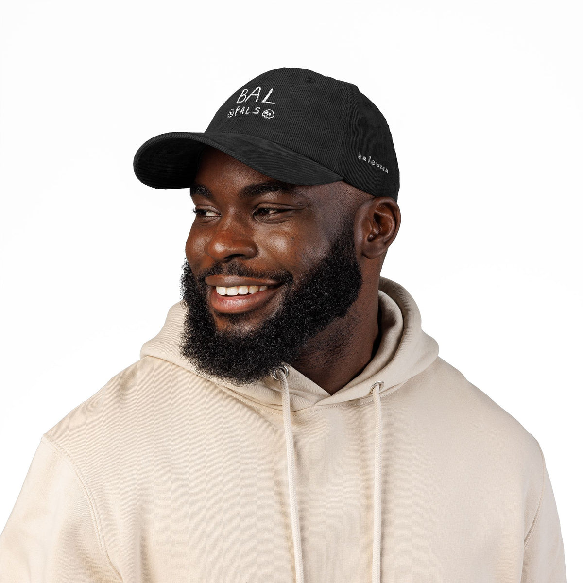 Baloween Bal Pals Embroidered Vintage Corduroy Cap - Black