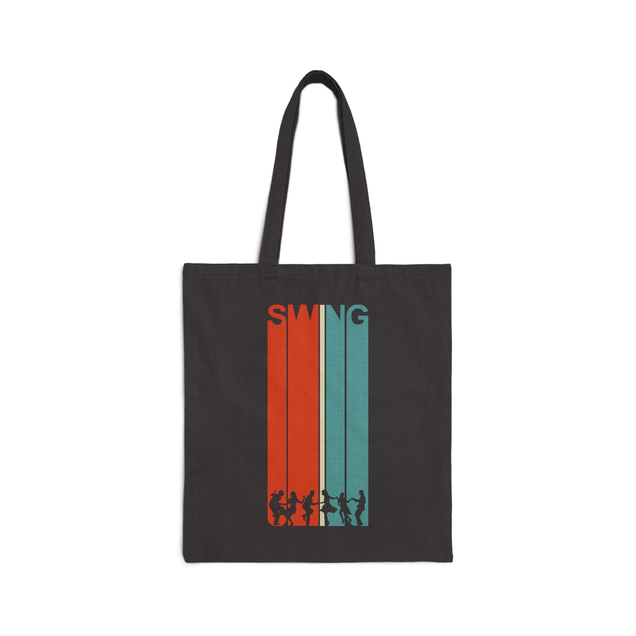 Swing Drag Cotton Canvas Tote Bag - Black