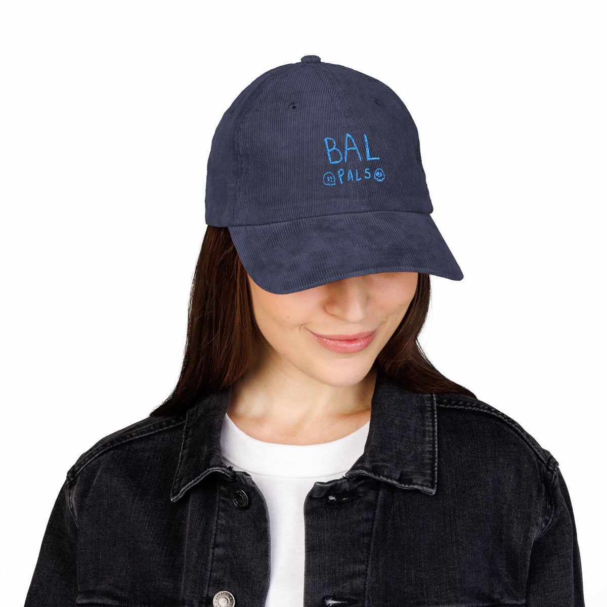 Baloween Bal Pals Embroidered Vintage Corduroy Cap - Navy