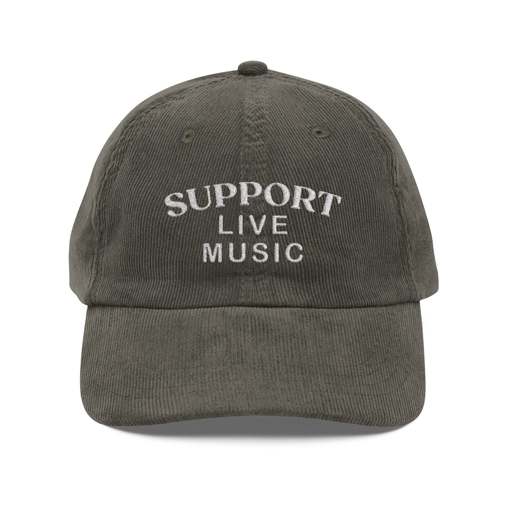 Support Live Music Embroidered Vintage Corduroy Cap - Multiple Colors