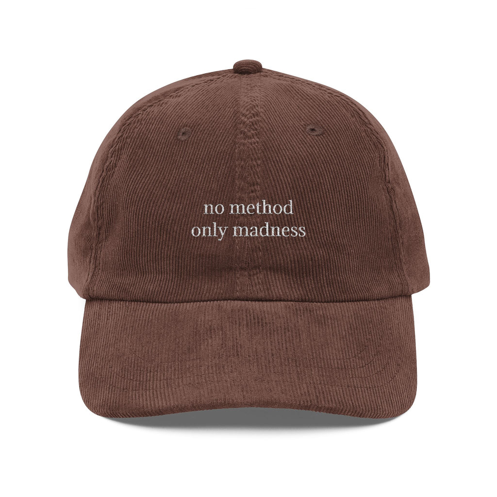 No Method Only Madness Embroidered Vintage Corduroy Cap - Multiple Colors