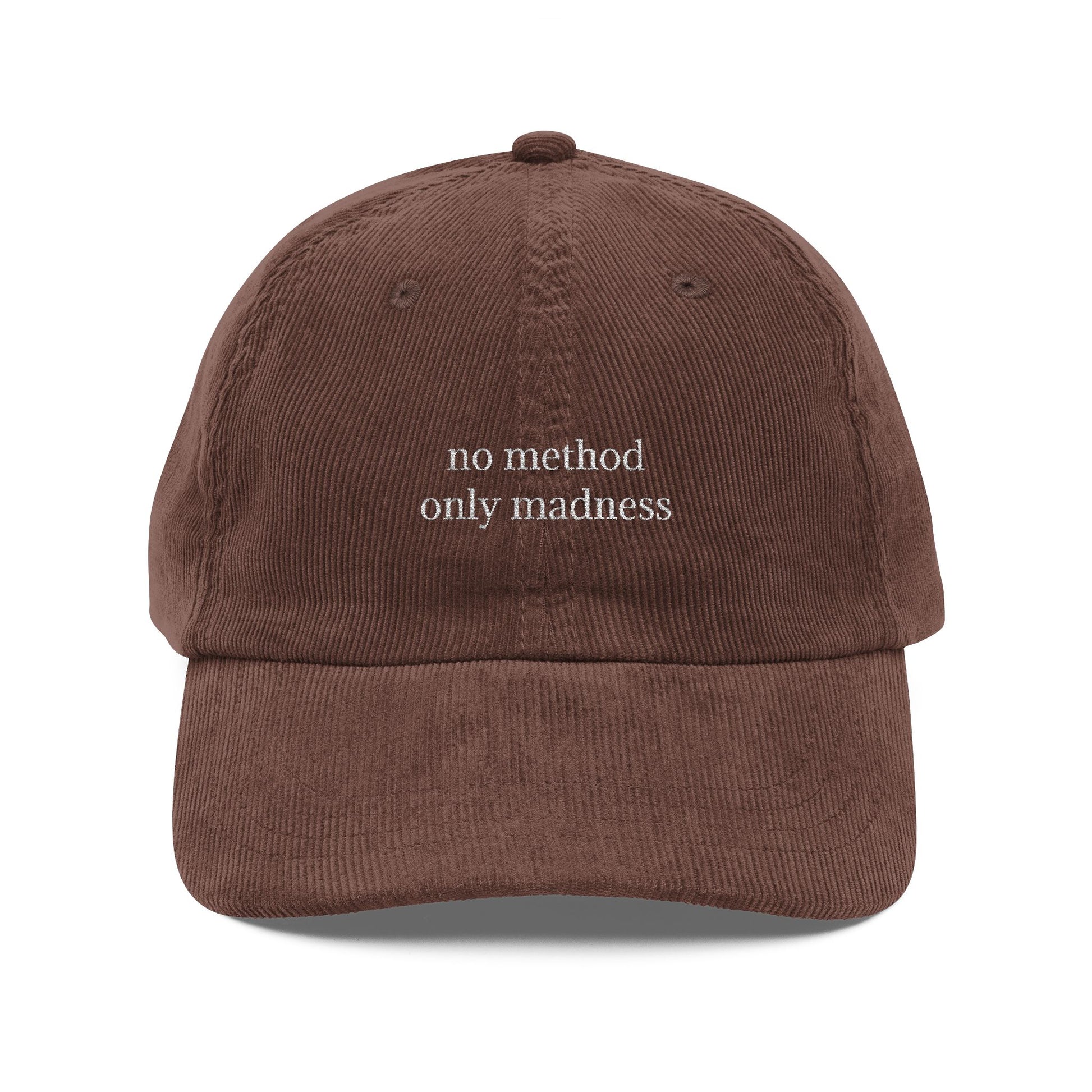 No Method Only Madness Embroidered Vintage Corduroy Cap - Multiple Colors