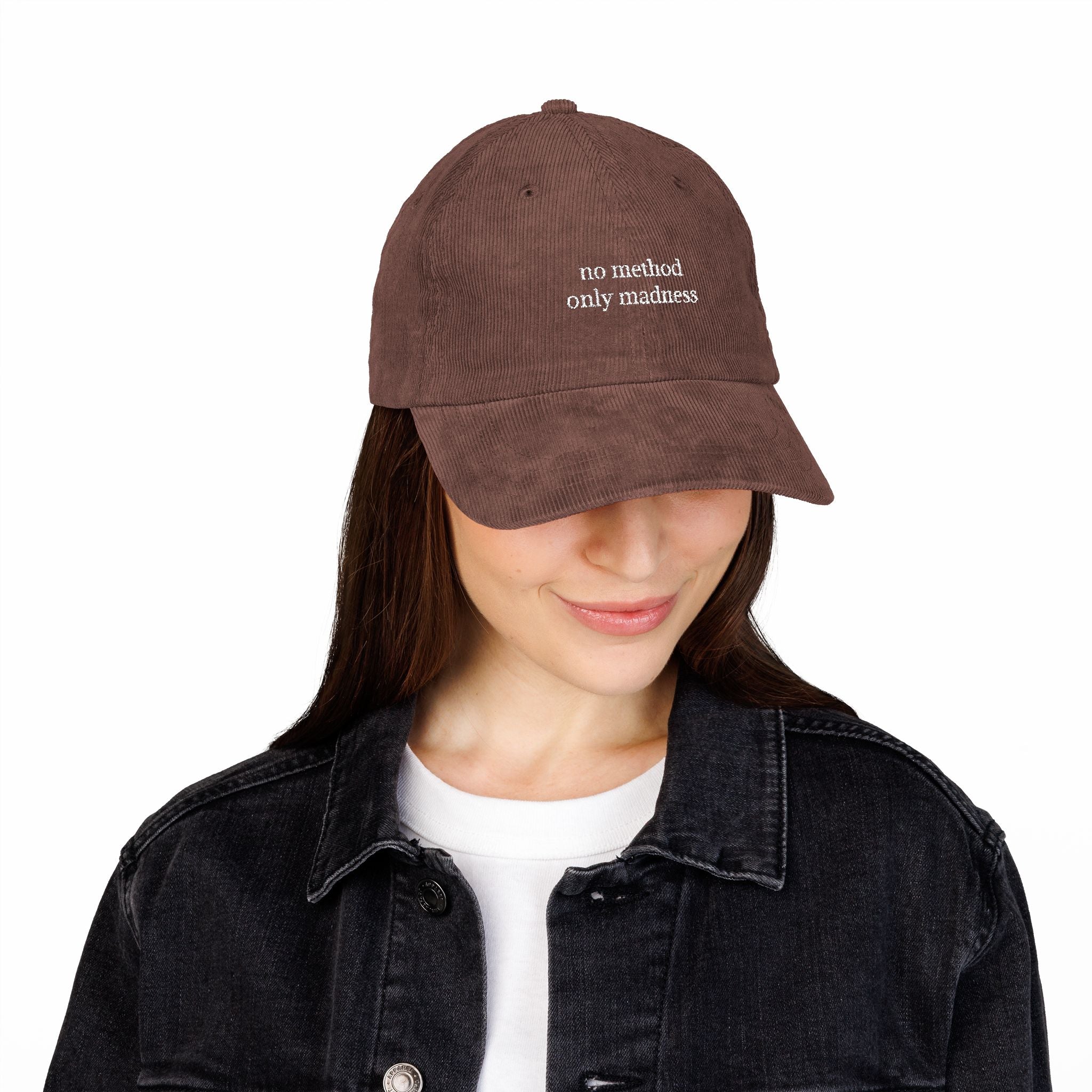 No Method Only Madness Embroidered Vintage Corduroy Cap - Multiple Colors